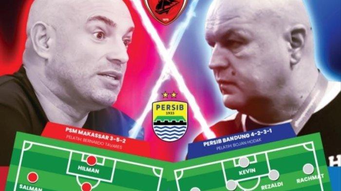 Prediksi line up PSM Makassar vs Persib Bandung di pertandingan pertama Grup A Piala Presiden 2024 di Stadion Si Jalak Harupat, Kabupaten Bandung, Jawa Barat, Jumat (19/7/2024).