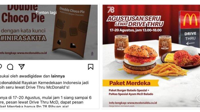Promo Drive THRU Mc Donalds di momen 17 Agustus, Paket Merdeka Rp 78 Ribu, Gratis Double Choco Pie. Promo 17 Agustus berlaku 17-20 Agustus 2023
