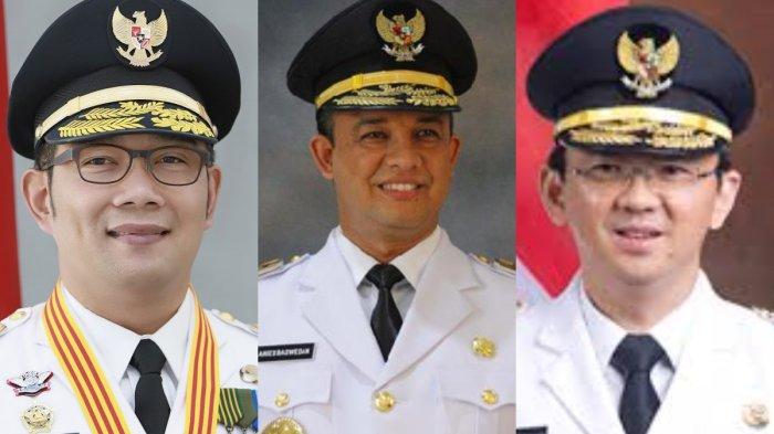 Ridwan Kamil, Anies Baswedan dan Ahok saat menjabat Gubernur.