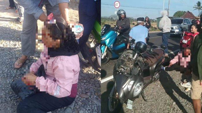 Suasana pasca kecelakaan lalu lintas di ruas jalan Desa Tuju, Kecamatan Bangkala Barat, Kabupaten Jeneponto, Sulawesi Selatan (Sulsel), Sabtu (5/10/2024) sore.