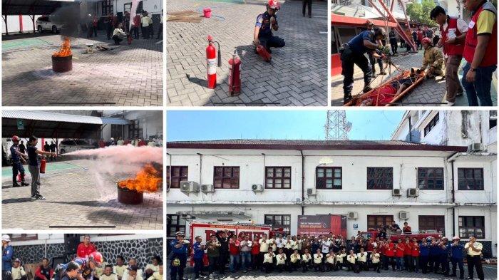 Telkom Witel Makassar menggelar simulasi tanggap darurat bencana kebakaran di Kantor Witel Makassar, Jalan Balaikota No 4, Kota Makassar, Sulawesi Selatan (Sulsel), Kamis (27/6/2024).