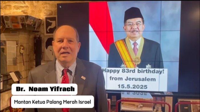ULTAH JK - Dr Noam Yifrach, Mantan Ketua Palang Merah Israel, menyampaikan ucapan selamat ulang tahun ke-83 ke Jusuf Kalla, Kamis, 15 Mei 2025. Ucapan selamat ulang tahun untuk Wakil Presiden Ke-10 dan 12 RI ini datang dari berbagai tokoh dunia.
