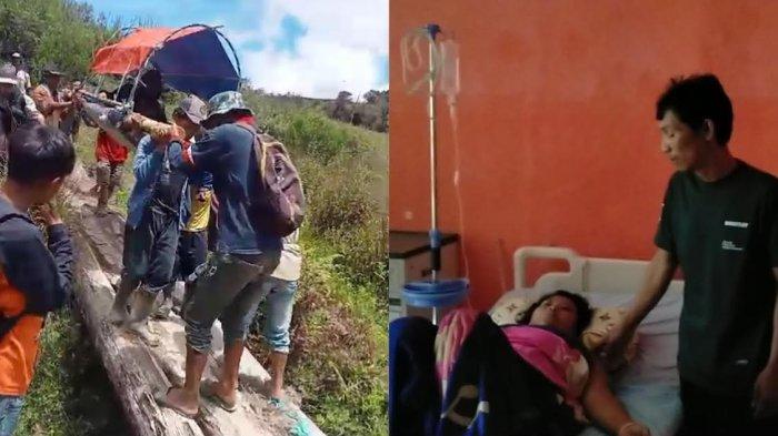 Warga Seko ditandu sejauh 18 kilometer agar mendapatkan pelayanan kesehatan di Ibu Kota Kabupaten Luwu Utara.