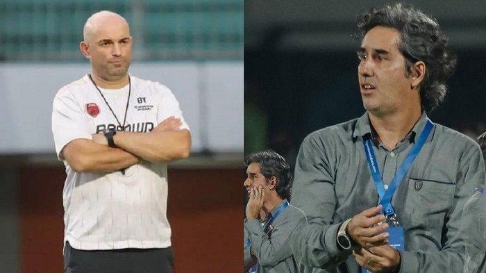 Kolase foto Pelatih PSM Makassar Bernardo Tavares dan Pelatih Bali United Teco.