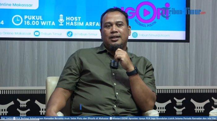 Juru bicara Timnas AMIN Muh Ramli Rahim saat mengungkap penyebab kekalahan Anies Baswedan di Ngobrol Politik Tribun Timur, Senin (22/4/2024).