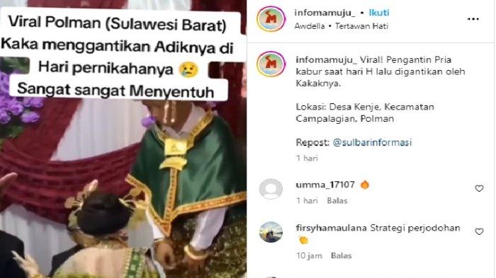 Prosesi pernikahan Ahmad dan seorang perempuan bernama Magfirah pada Rabu (19/7/2023).