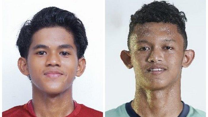 Dua pemain PSM U-18 dipanggil latihan bersama skuad PSM Makassar di Stadion Kalegowa, Kabupaten Gowa.