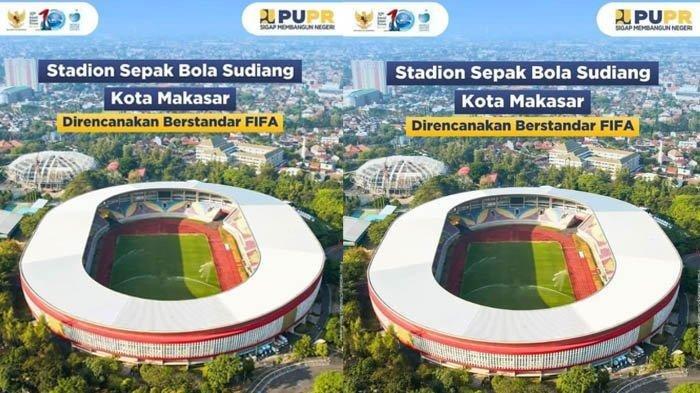 Ilustrasi Stadion Sudiang Makassar yang diunggah Kementerian PUPR di Akun Instagram resminya, Kamis (25/4/2024)