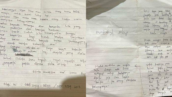 Surat wasiat Agus Kartina (22), mahasiswi asal Kabupaten Selayar, Sulsel, yang ditemukan meninggal dunia, Rabu (15/11/2023) malam, di Jl Muh Tahir, Makassar, Sulsel, bareng kekasihnya bernama Idil Akbar Yahya.