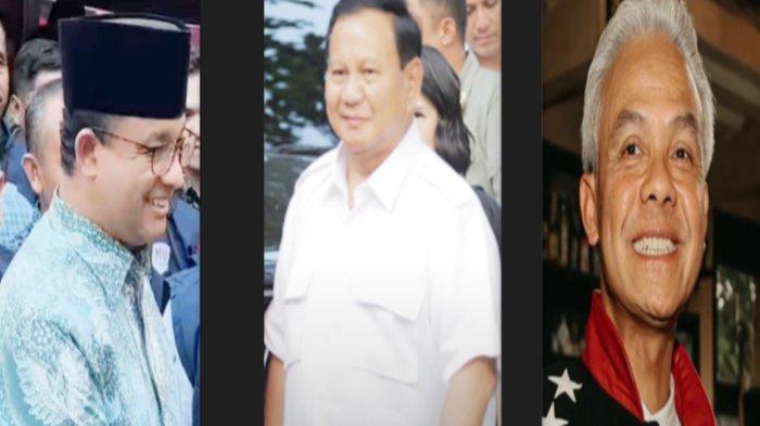 Anies Baswedan, Prabowo Subianto dan Ganjar Pranowo. Pilpres 2024 masih tersisa 117 hari lagi! Jajak pendapat terbaru, Ganjar menahan kemenangan Prabowo saat survei head to head.