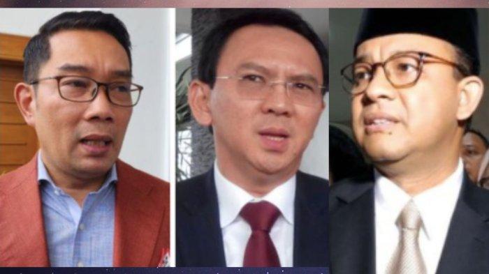 Ridwan Kamil, Basuki Tjahaja Purnama atau Ahok dan Anies Baswedan. Ridwan Kamil hampir dipastikan kehilangan kesempatan maju di Pilkada Jakarta 2024. Peluang bagi Anies Baswedan, apalagi dengan keputusan matang Partai Nadem yang mendukung mantan Gubernur Jakarta itu.