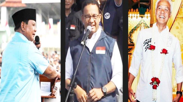 Capres Prabowo Subianto, Anies Baswedan dan Ganjar Pranowo. Pasangan Prabowo-Gibran Rakabuming berpotensi kehilangan 26.836.992 suara pemilih Generasi Z dan Milenial pada Pilpres 2024.