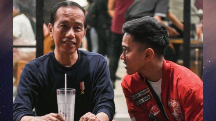 Presiden Joko Widodo dan Ketua Umum PSI, Kaesang Pangarep.