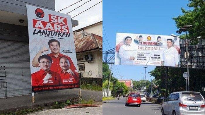 Andrei Angouw Richard Sualang dan Benny Parasan Mulai Perang Baliho, Pilkada Manado Sulawesi Utara