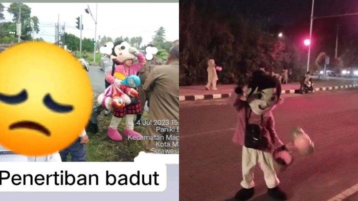 Badut di Lampu Merah ditertibkan SatPol PP disebut mengganggu arus lalu lintas