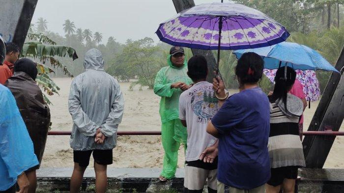 Banjir di Desa Bantane Kecamatan Rainis, Kabupaten Talaud, Rabu (28/2/2024).