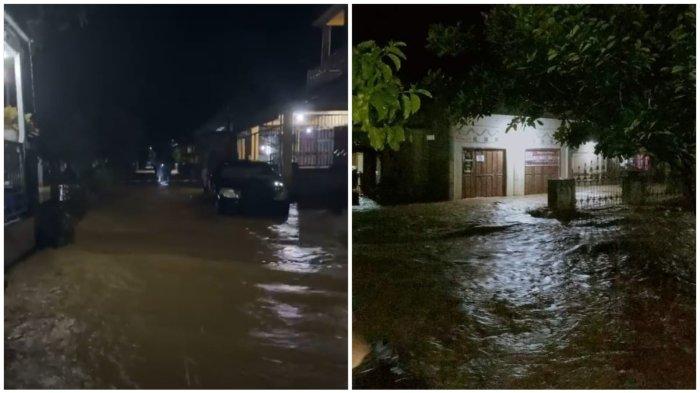 Banjir yang terjadi di Desa Soyowan, Kecamatan Ratatotok, Kabupaten Minahasa Tenggara (Mitra), Sulawesi Utara (Sulut), Kamis 6 Juni 2024.