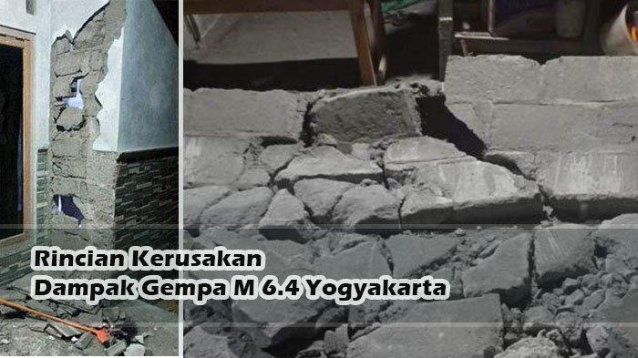 Berikut rincian dampak gempa bumi M 6.4 di Yogyakarta 30 Juni 2023.