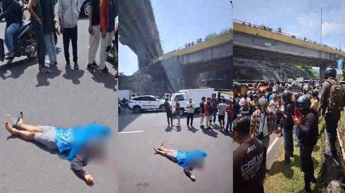 Breaking News - Seorang Pria Terjatuh dari Jembatan Interchange Manado Sulut, Korban Diduga Melompat