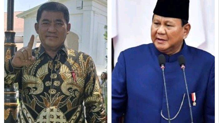 Calon Gubernur Sulawesi Utara Yulius Selvanus Komaling (YSK) dan Presiden Republik Indonesia Prabowo Subianto.