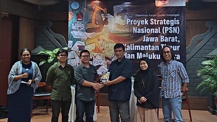 PELUNCURAN BUKU: Diseminasi Karya Liputan Investigasi Proyek Strategis Nasional (PSN) yang digelar di Swiss-Belinn Wahid Hasyim, Jakarta Pusat, pada Rabu, 28 Mei 2025, peluncuran buku ini menjadi momentum penting untuk membahas dampak Proyek Strategis Nasional (PSN) terhadap masyarakat.