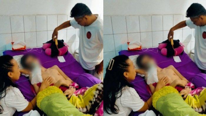 PASIEN SARAF - Pasien saraf Gabriel Sineleyan menjalani perawatan di RSUP Prof Kandou Malalayang, Kota Manado, Sulawesi Utara. Pemeriksaan tertunda diduga karena alat bedah saraf rusak.