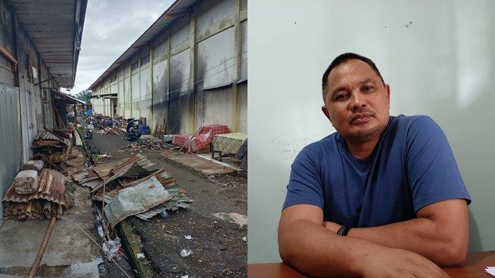 Feky Rumondor dan lokasi penertiban PD Pasar Tomohon yang tampak mulai rapi.