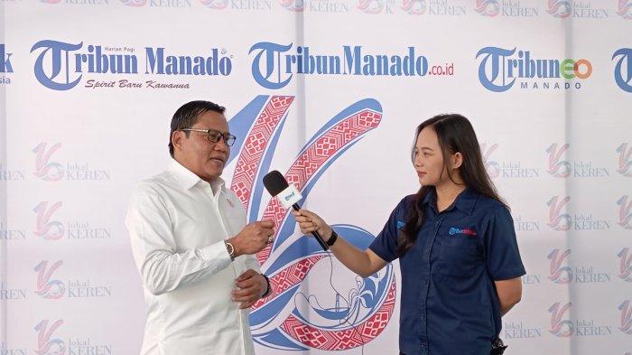 HUT TRIBUN MANADO - Kepala Kantor Wilayah Kementerian Hukum Sulawesi Utara (Kakanwil Kemenkum Sulut) Kurniaman Telaumbanua saat diwawancara di Kantor Tribun Manado, Senin (3/2/2025). Ia mengucapkan selamat HUT ke-16 Tribun Manado.