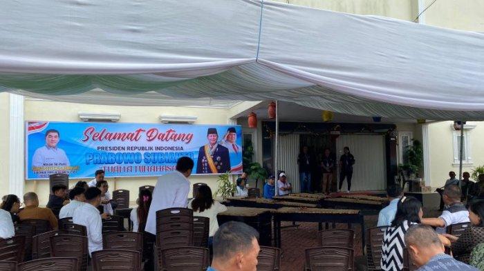 Suasana di Grand Hall Langowan, Minahasa, Sulawesi Utara, Minggu (29/12/2024). Lokasi acara perayaan Natal yang dijadwalkan dihadiri Presiden Prabowo di Langowan, Sulut.