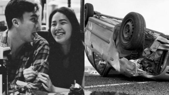Foto Rendy Kjaernett dan Lady Nayoan (kiri). Ilustrasi kecelakaan mobil (kanan).