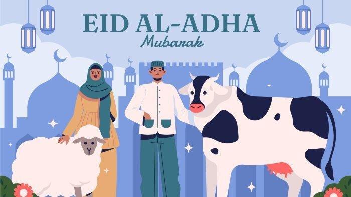 UCAPAN IDUL KURBAN: Gambar ilustrasi ucapan selamat Idul Adha 2025 dikutip dari freepik.com (4/6/2025). - Berikut ini kumpulan kata-kata Islami tentang indahnya berkurban, cocok dibagikan di momen Idul Adha 2025.