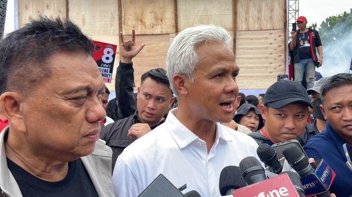 Wawancara Capres Nomor 03 Ganjar Pranowo usai Orasi di Kampanye Rapat Umum di Lapangan Koni Sario Manado