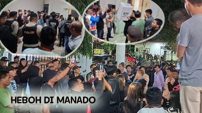 Heboh di Graha Gubernuran Sulut tadi malam Kamis 15 Februari 2024. Warga, saksi dan caleg protes pemindahan Kotak Suara.