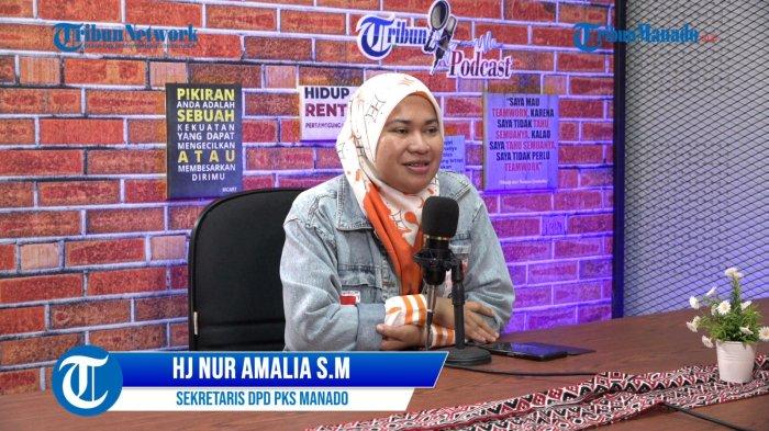 Sekretaris PKS Kota Manado Nur Amalia saat tampil di Tribun Podcast, Sabtu (23/11/2024).