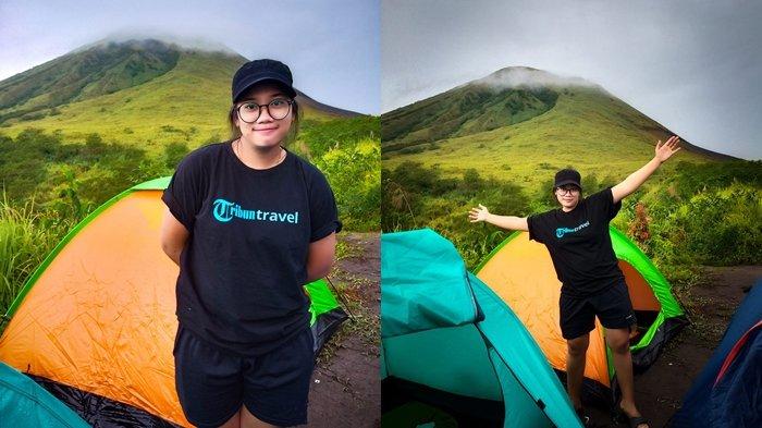 Jurnalis Tribun Manado saat berpose di Kaki Gunung Lokon Tomohon