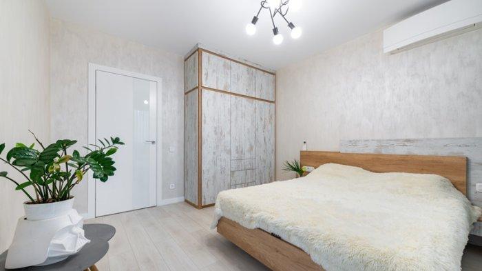 Ilustrasi kamar tidur minimalis.