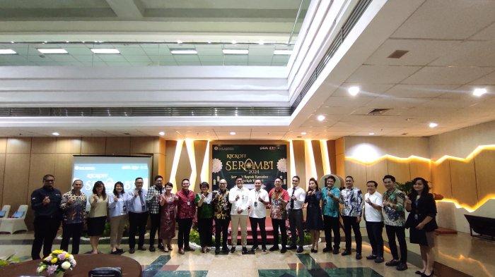 Kepala Perwakilan BI Sulawesi Utara bersama pimpinan perbankan dalam kick off Semarak Rupiah Ramadan dan Berkah Idul Fitri (Serambi) 1445 Hijriah, Senin (18/3/2024).