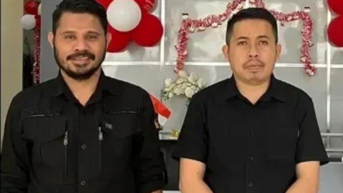 Ketua Bawaslu Boltim Sulawesi Utara Mutahir Mamonto dan Anggota Bawaslu Boltim Trisno Mais.
