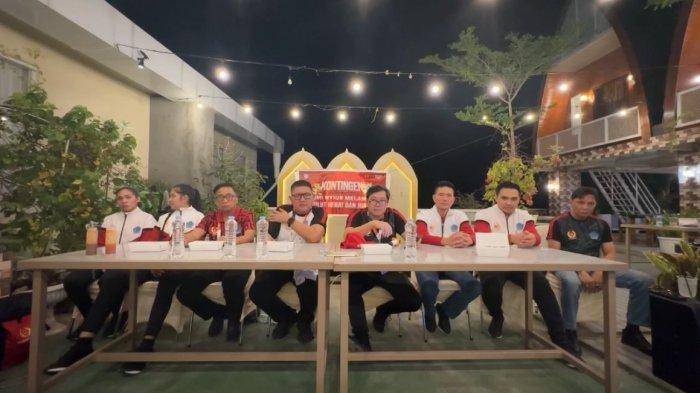 Ketum Umum KONI Sulawesi Utara, Steven Kandouw berbicara kepada media di Hotel Grand Aceh, Banda Aceh, Selasa (10/9/2024)