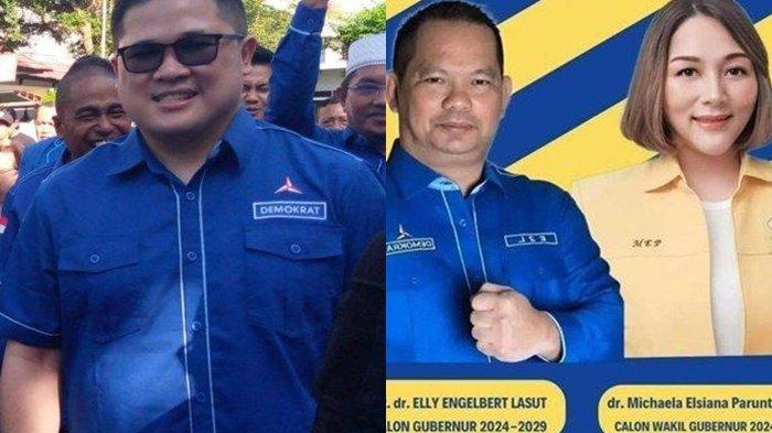 Kolase foto Billy Lombok dan Flayer E2L dan MEP yang kabarnya maju di Pilgub Sulut