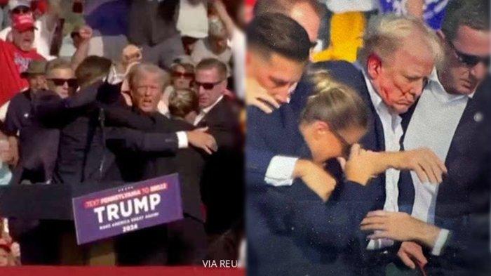 Kondisi Donald Trump usai Tertembak, Wajah Berlumuran Darah saat Dievakuasi Petugas Keamanan