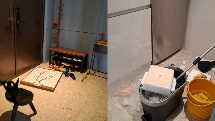 Kondisi apartemen tempat TKW asal Tomohon Sulawesi Utara bekerja, pasca gempa di Taiwan, Rabu (3/4/2024).