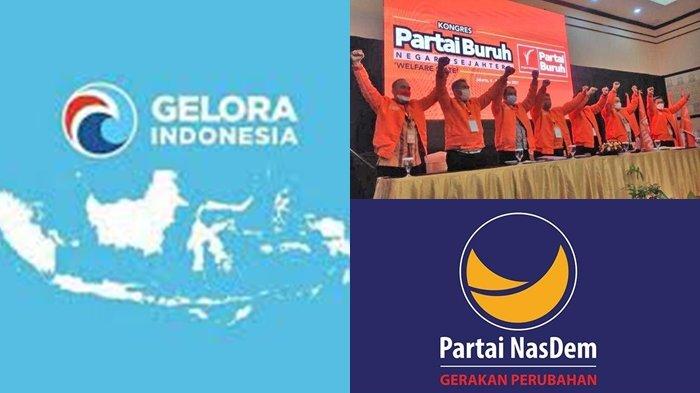 Logo Partai Gelora, NasDem dan Buruh