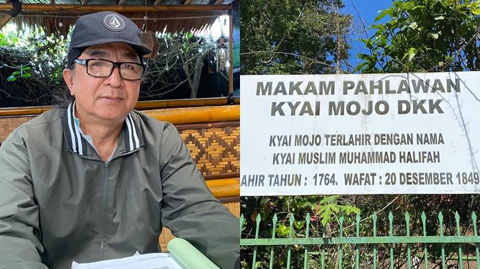 MAKAM PAHLAWAN - Potret Alfian Kyai Demag, yang juga dikenal sebagai Ki Jaton Pamungkas, pengurus Kerukunan Keluarga Jaton Indonesia (KKJI) saat diwawancara Tribun Manado di Kediamannya yang berlokasi di Kampung Jawa, Tondano, Minahasa, Sulut.