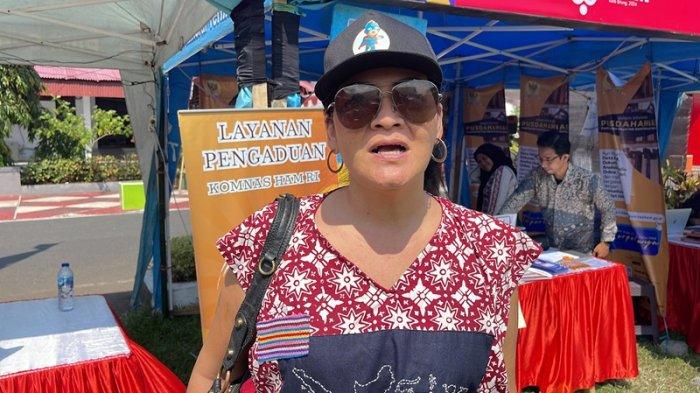 Melanie Subono aktivis perempuan dan HAM, peserta Festival HAM tahun 2024 di Kota Bitung Sulut YANG bawa isu tindak pidana kekerasan seksual (TPKS).