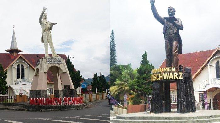 Monumen Schwarz dari beton kemudian diganti baru dengan bahan dari tembaga oleh sumbangan Menhan Prabowo Subianto
