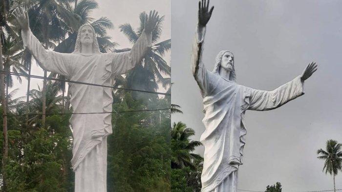 Patung Yesus di Desa Kamangta, Kecamatan Tombulu, Minahasa.