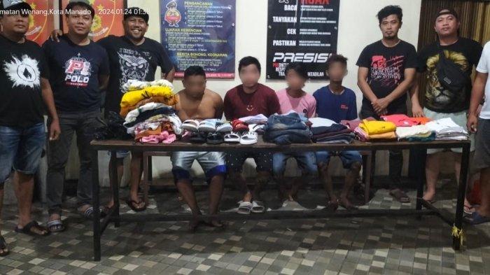 Pelaku pencurian distro di Manado saat ditangkap Polresta Manado, Selasa 23 Januari 2024 malam.