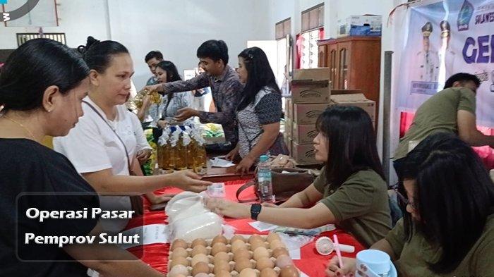 OPERASI PASAR - Pemerintah Provinsi (Pemprov) Sulawesi Utara (Sulut) melaksanakan operasi pasar. Kegiatan ini sebagai langkah nyata untuk mengantisipasi kelangkaan bahan pokok, terutama beras, yang tengah melanda sejumlah wilayah di Indonesia, termasuk Sulut. (Dok: Pemprov Sulut)