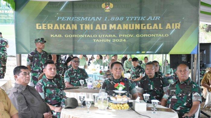 Peresmian program Manunggal Air TNI Angkatan Darat (AD) di Desa Pontolo, Kecamatan Kwandang, Kabupaten Gorontalo Utara, Provinsi Gorontalo, Selasa (6/2/2024).